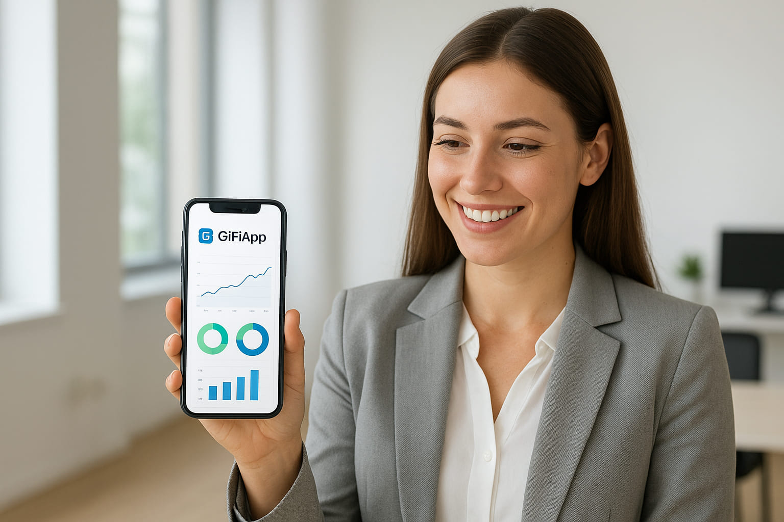 Donna che usa GifiApp