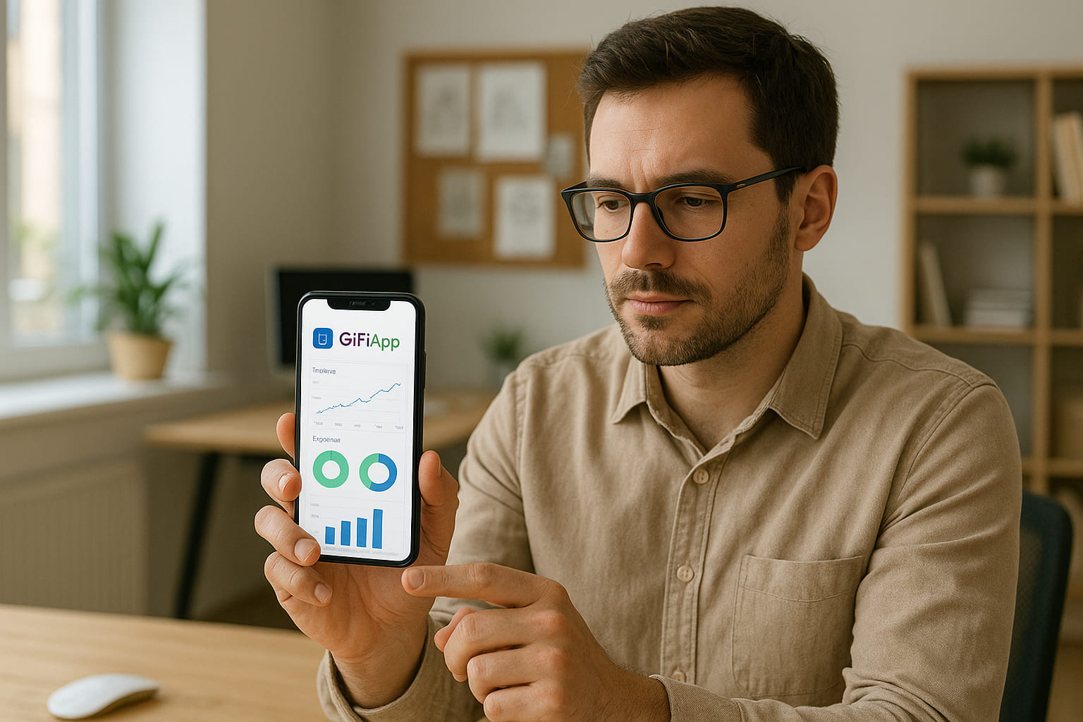 Uomo che usa GifiApp